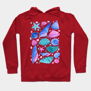 Shells watercolor hand drawn Hoodie